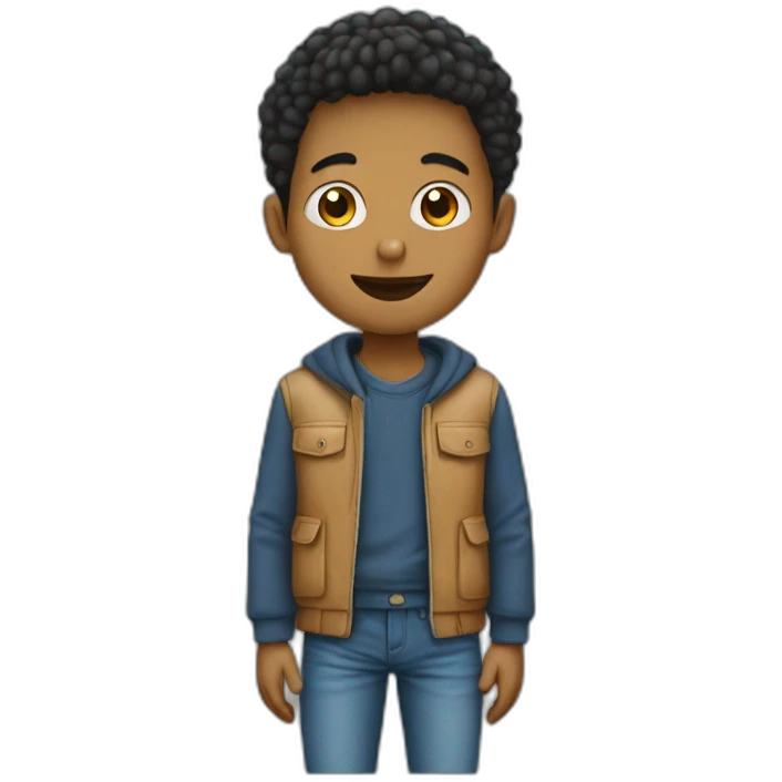 Un garçon qui a un bobo dans les jous emoji