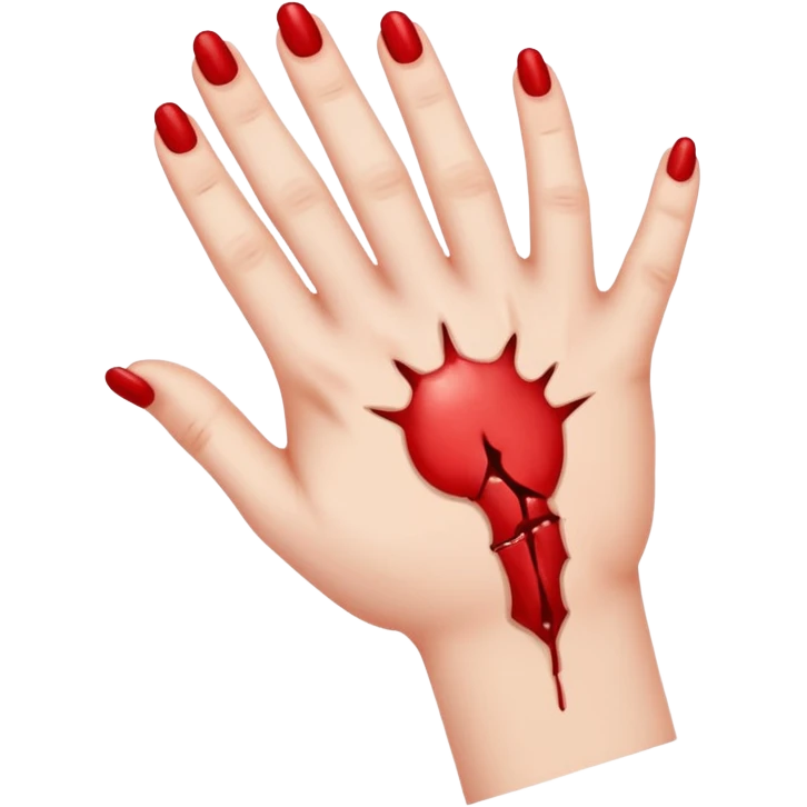 hand, small bite wound emoji