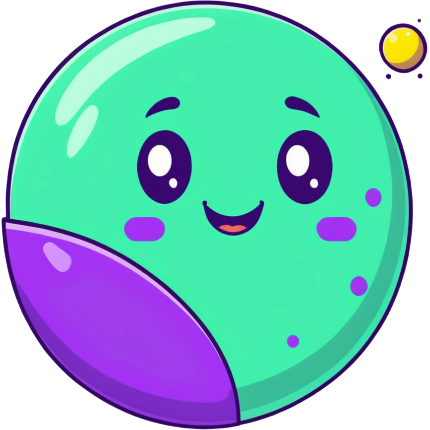 emerald green planet with lighter green spots and a cute beaming face emoji