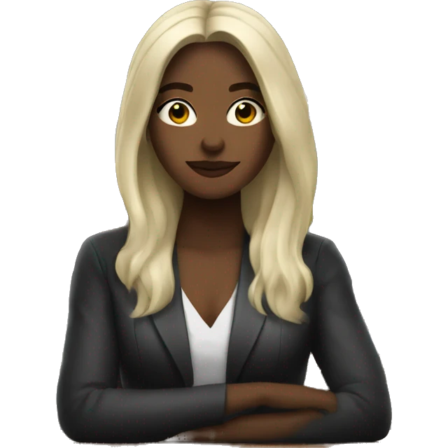 white woman with long dark hair working at a bar emoji