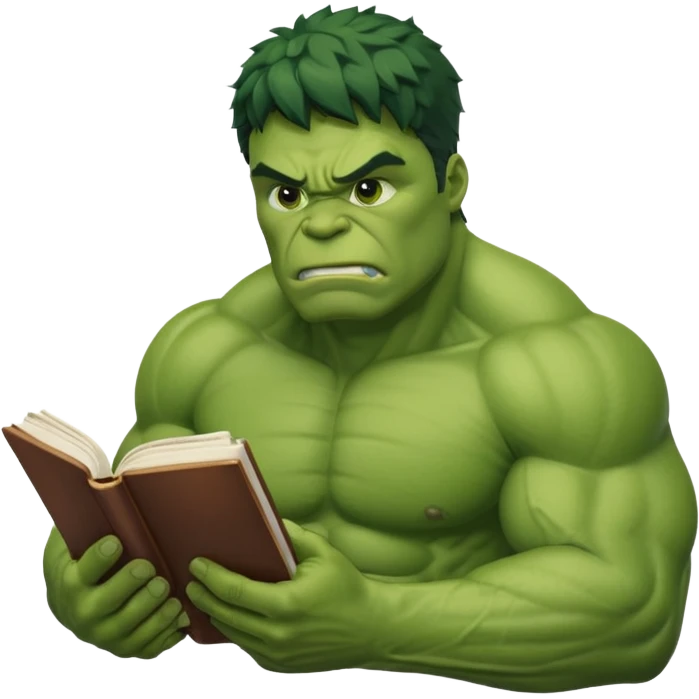read book with hulk emoji