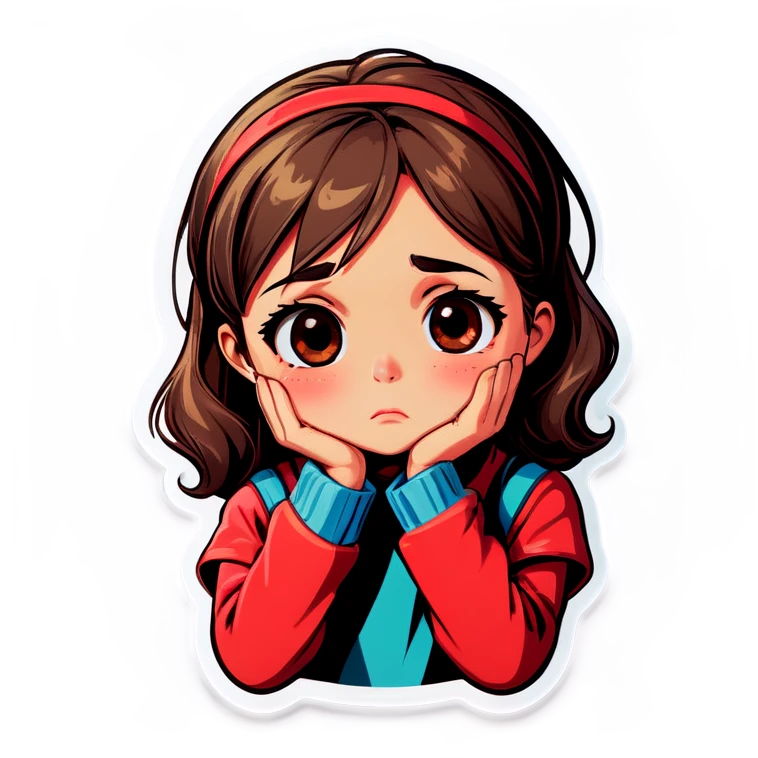 Girl sad and don't want to say emoji