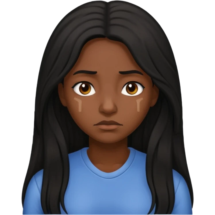 sad black prisoner long haired woman mug shot with bg emoji