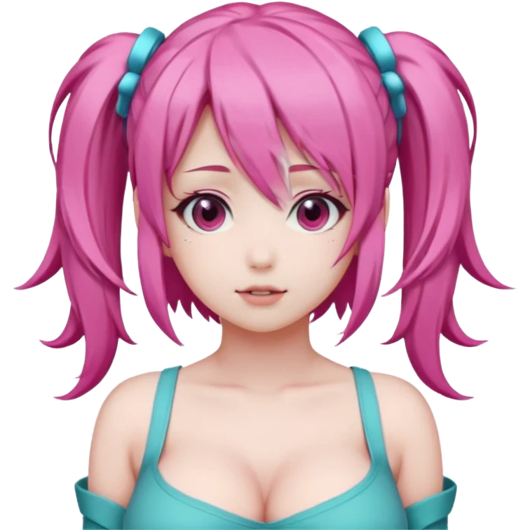 Miku big boobs pink brea emoji
