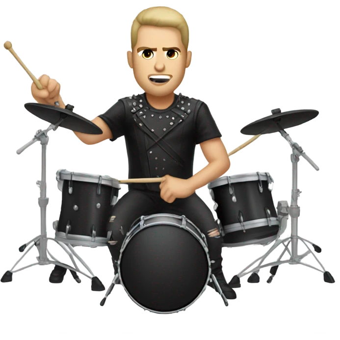 heavy metal drummer short hair emoji