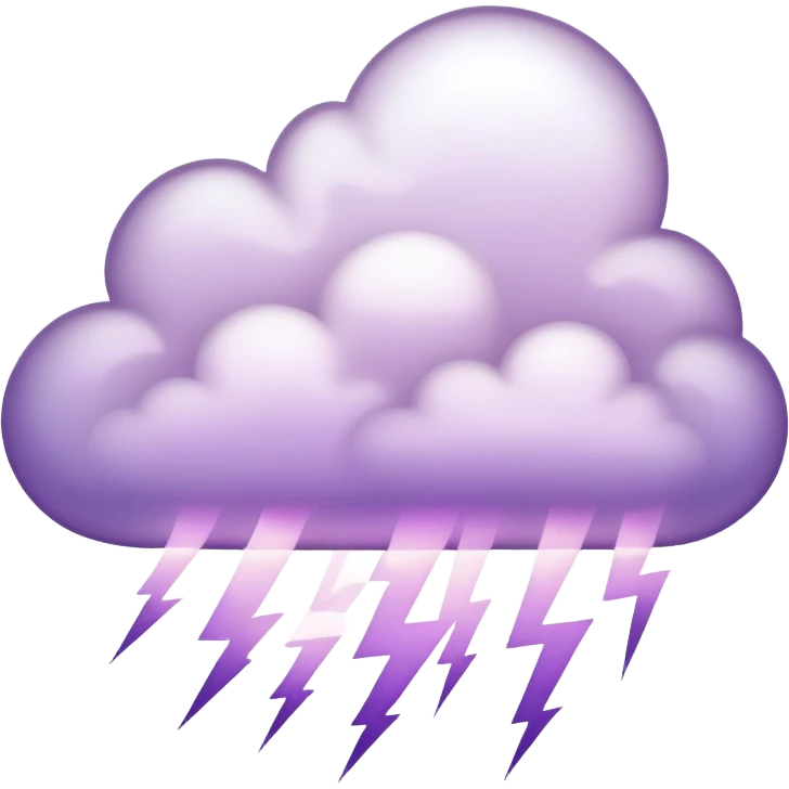 cloud with pale purple lightning emoji
