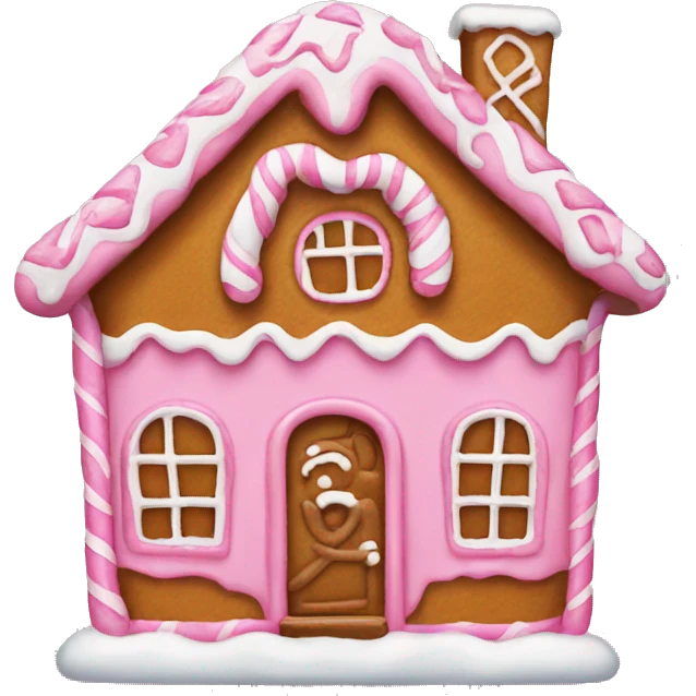 Pink gingerbread house emoji