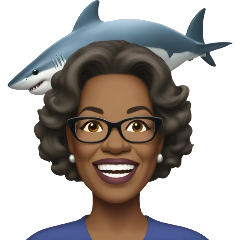 Oprah on a shark emoji