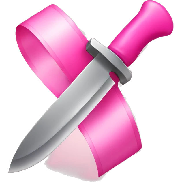 Knife with a pink ribbon emoji