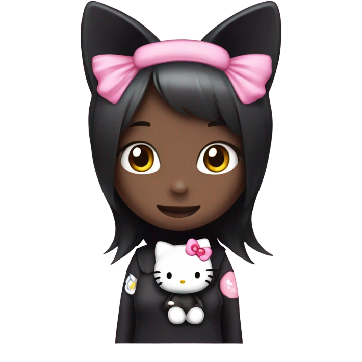 Hello kitty with kuromi emoji