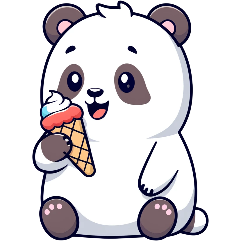 Panda eating ice creamed potato  emoji