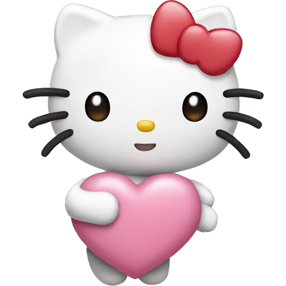 hello kitty with heart emoji