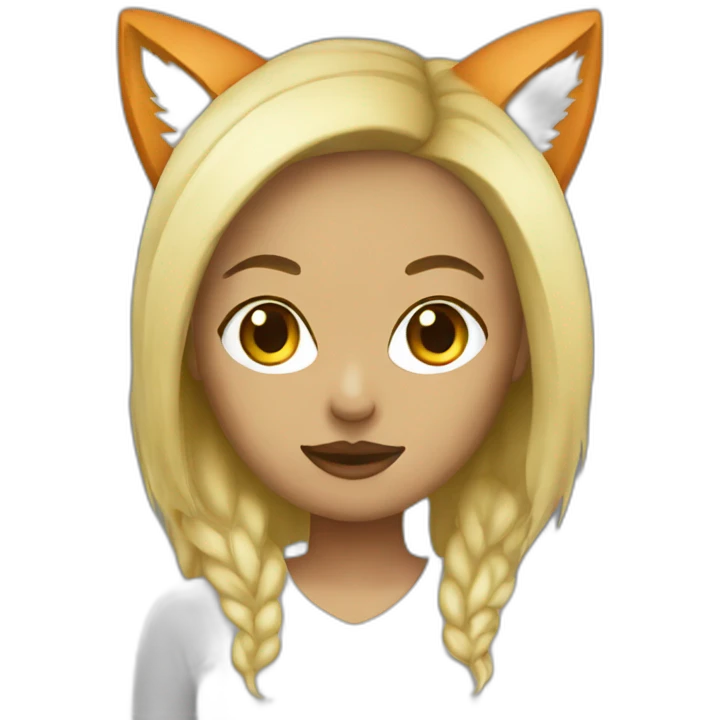 women with fox mask blonde emoji