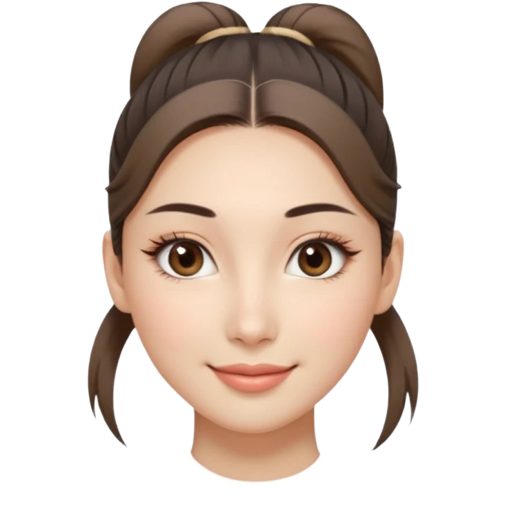 ผู้หญิงรูปหน้า
ดวงตา: สีเทาใส ไล่เฉดอ่อนเข้ม มีไฮไลต์เล็ก ๆ ทำให้ดูเฉียบ
ชั้นตา: สองชั้นชัด ปลายหางตาเฉียงขึ้นเล็กน้อย
ขนตา: ยาว งอน เน้นความคม
คิ้ว: สไตล์สาวเกาหลีสายเท่
ริมฝีปาก: ทรงกระจับบาง ยิ้มมุมปากเดียว
ผิว: ขาวอมเบจ ผิวแมตต์เรียบ
ผมหางม้าสูงตึง emoji