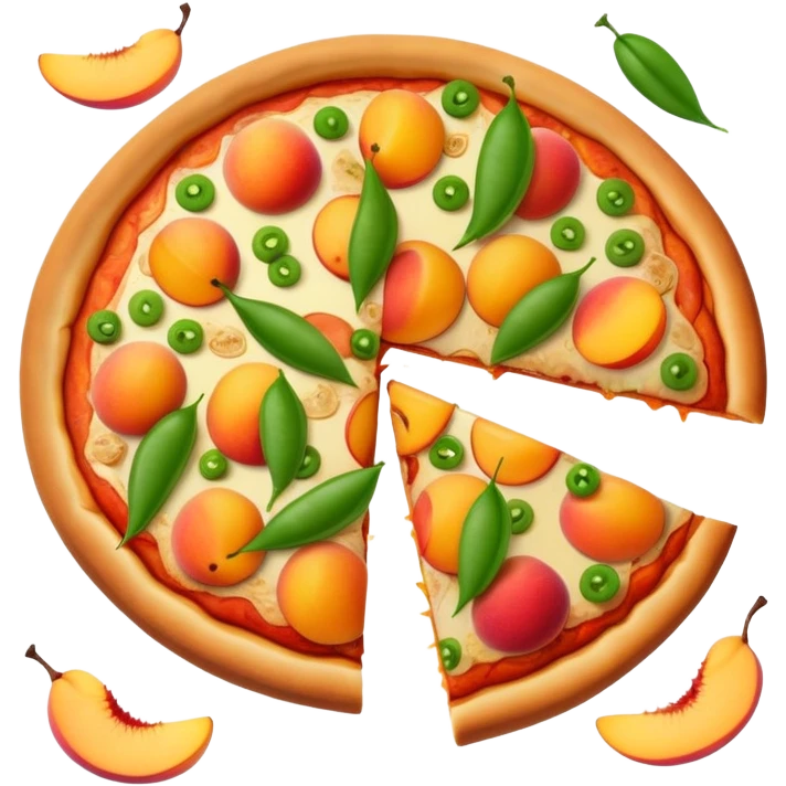 peaches pizza with snap peas emoji