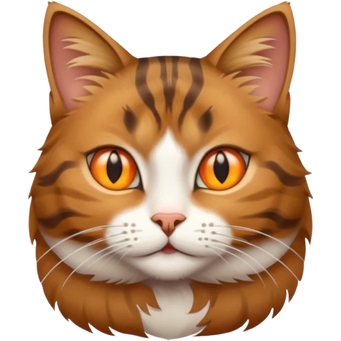 brown tabby cat with white on face, belly, and all four legs emoji