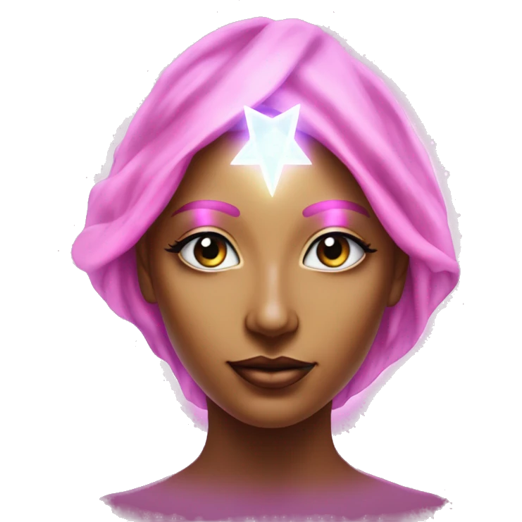 Pleiadian radiant glowing diva woman female third eye pink emoji