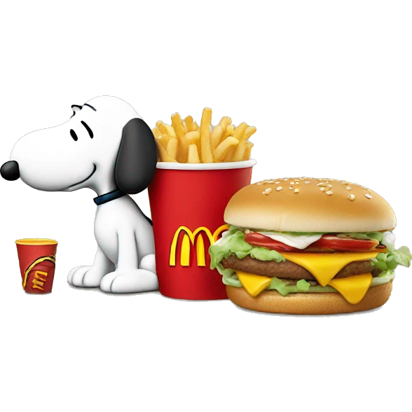 Snoopy eating McDonald’s  emoji