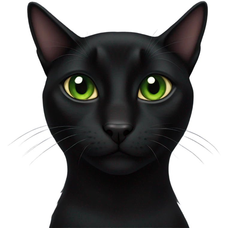 Black Bombay cat with green eyes emoji