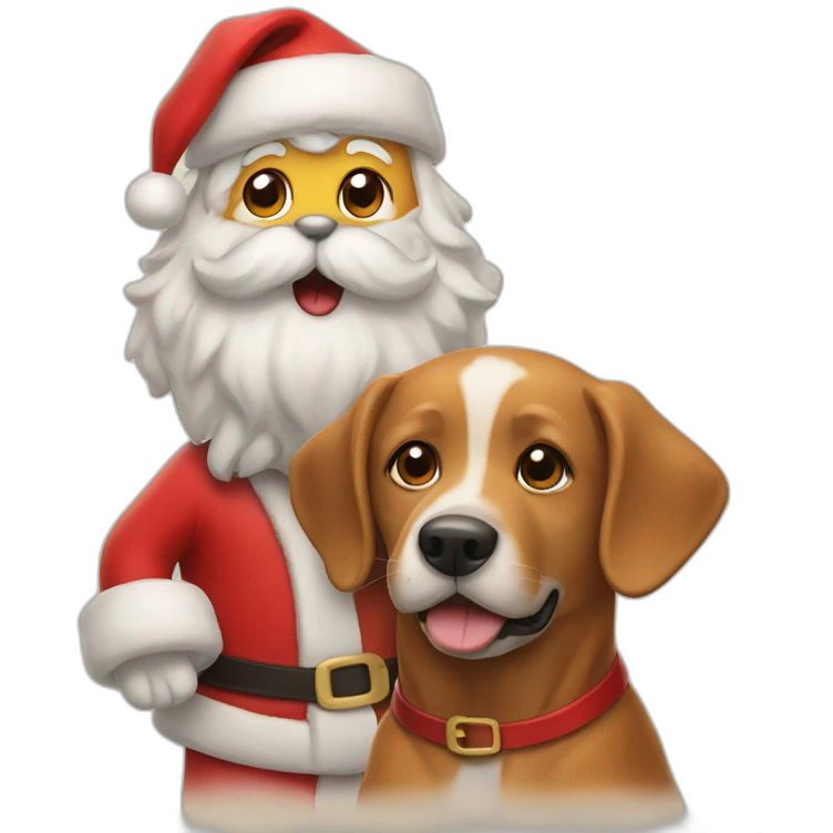 dog with santa emoji