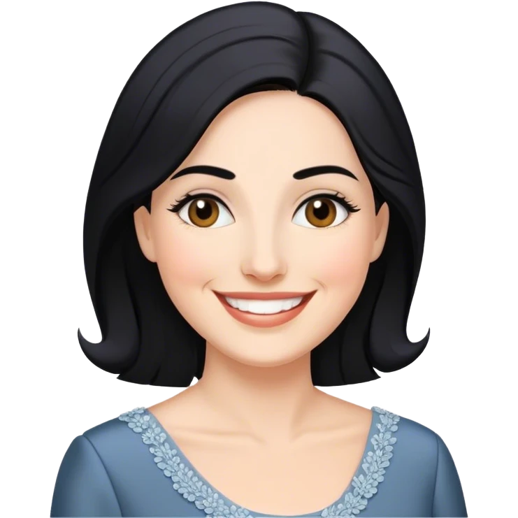 smiling mother of the bride with black hair emoji