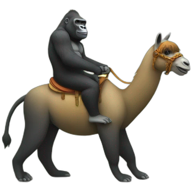 Gorilla riding a Llama emoji