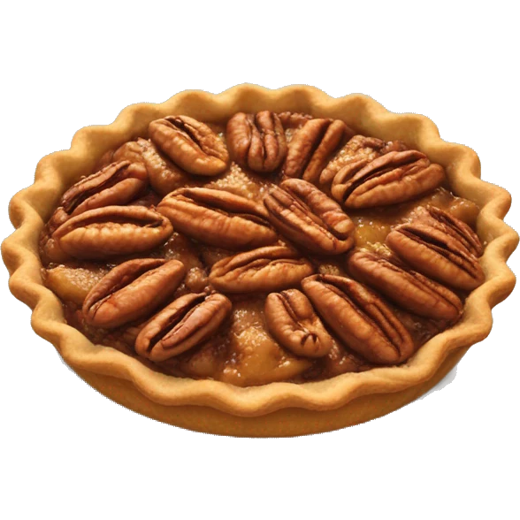 A cute, happy pecan pie emoji