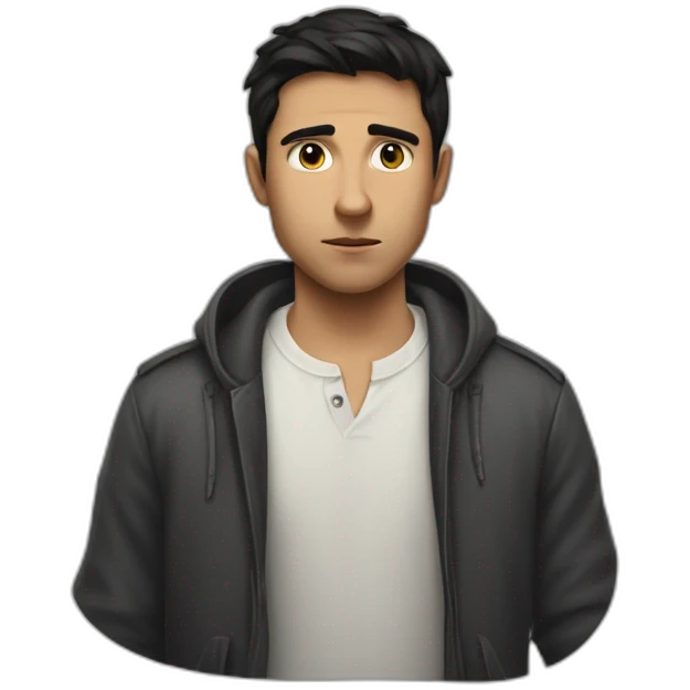A young dark haired man being shunned by society for using the word manifest emoji