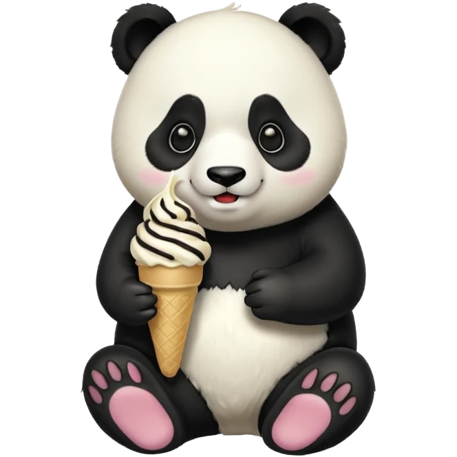 Panda eating ice cream emoji