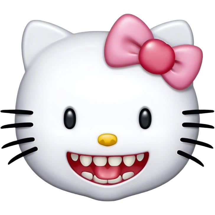 Hello kitty with a teeth grill emoji