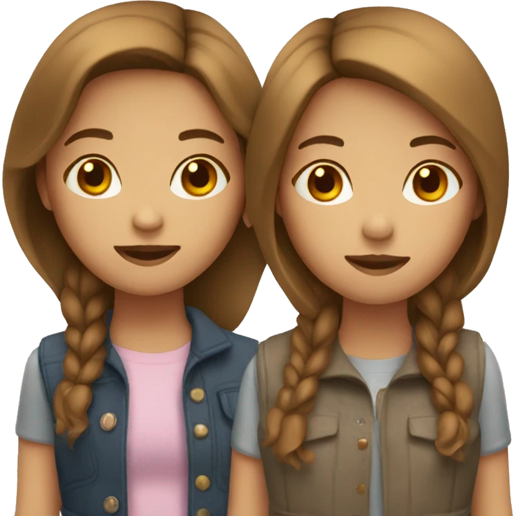 Three girls with brown hair emoji