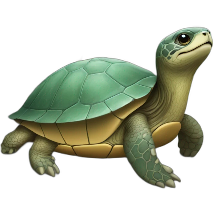 A turtle on an otter emoji