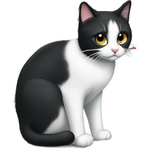 Christmas tree with a black-and-white cat emoji