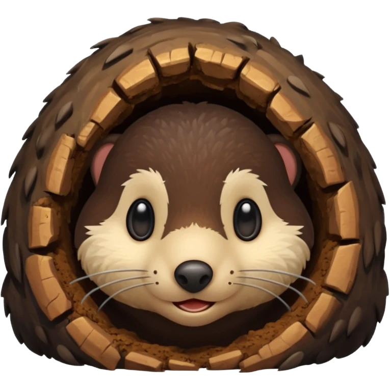 Mole coming out of a hole emoji