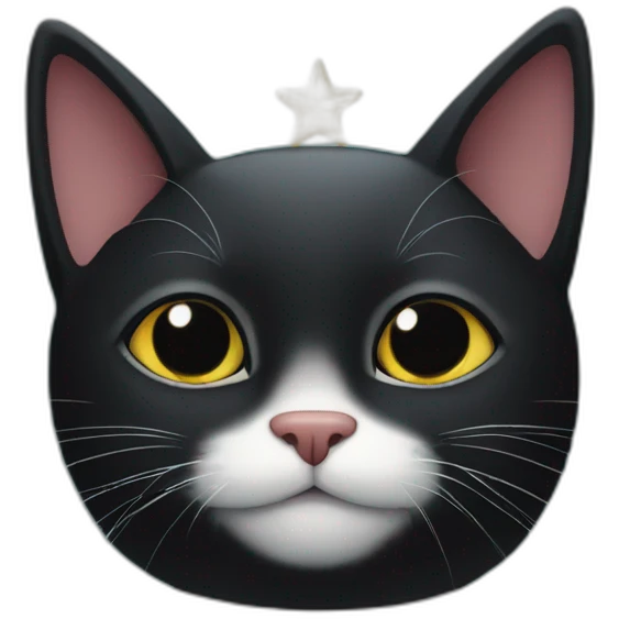 Black cat with star emoji