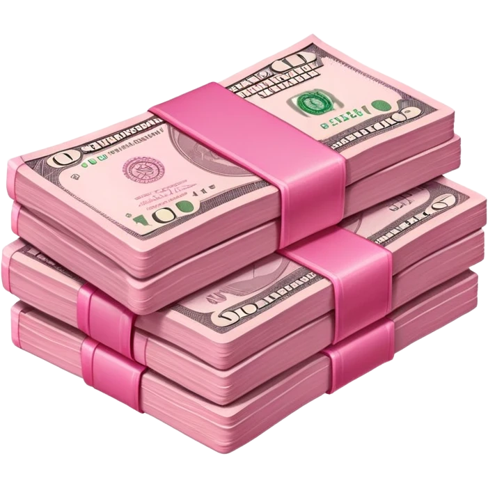 A stack of pink money  emoji