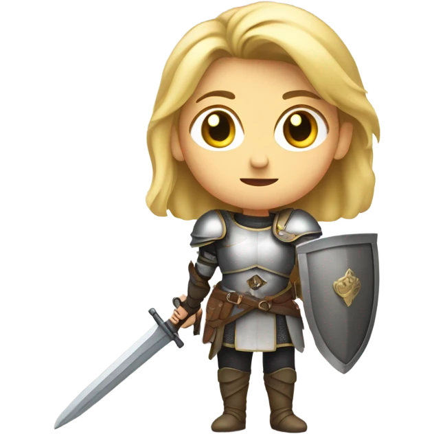 blonde girl with sword portrait emoji