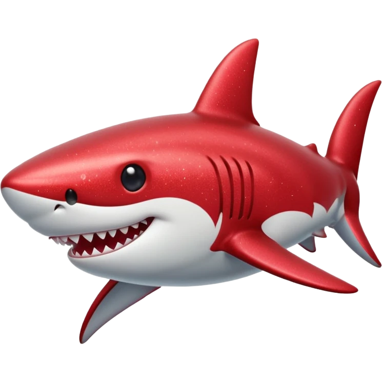 red glitter shark happy emoji
