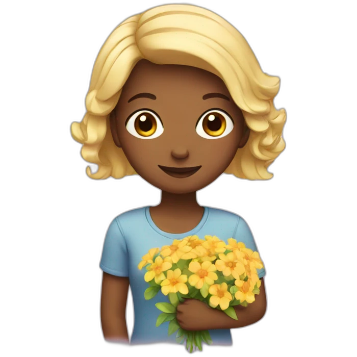 Girl with flowers  emoji