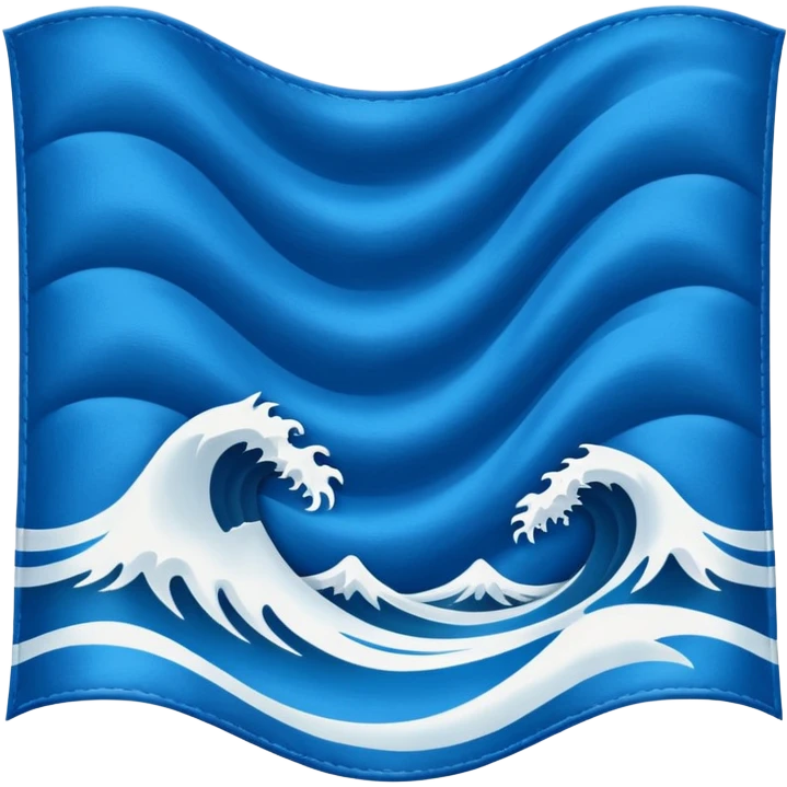 Wave Banner — blue cloth + white crest emoji