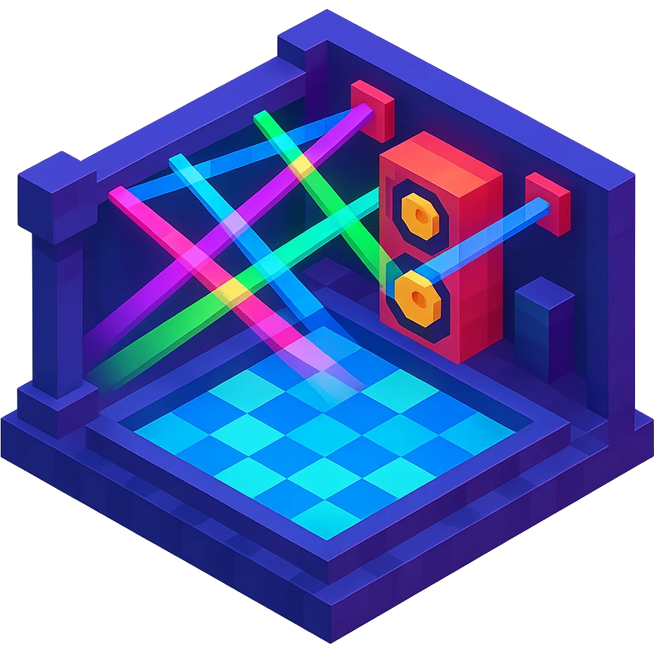 nightclub with dynamic laser lights, a dance floor, and a futuristic vibe emoji