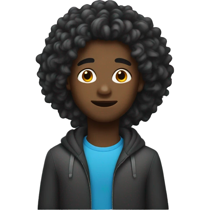 black boy with breezy hair emoji