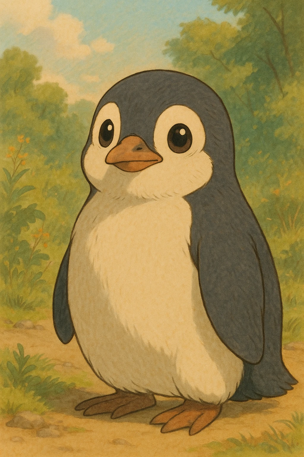 penguin in ghibli style emoji