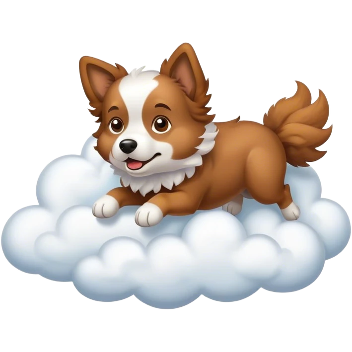 Dog on a cloud flying emoji