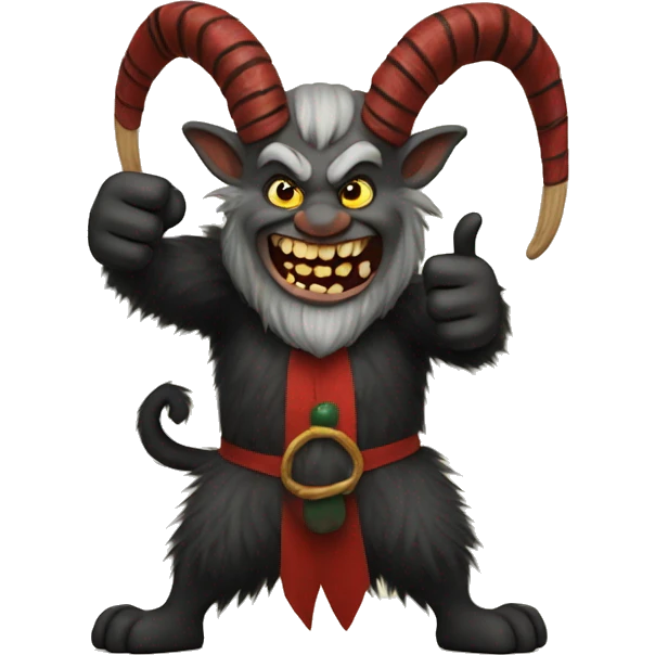 Krampus giving a thumbs up emoji