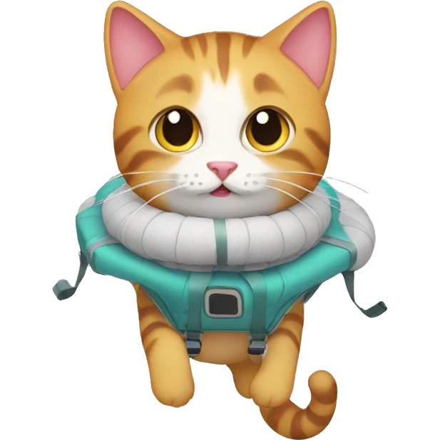 Parachute cat emoji