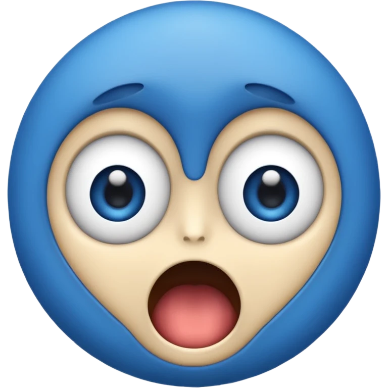 blue surprised emoji face emoji