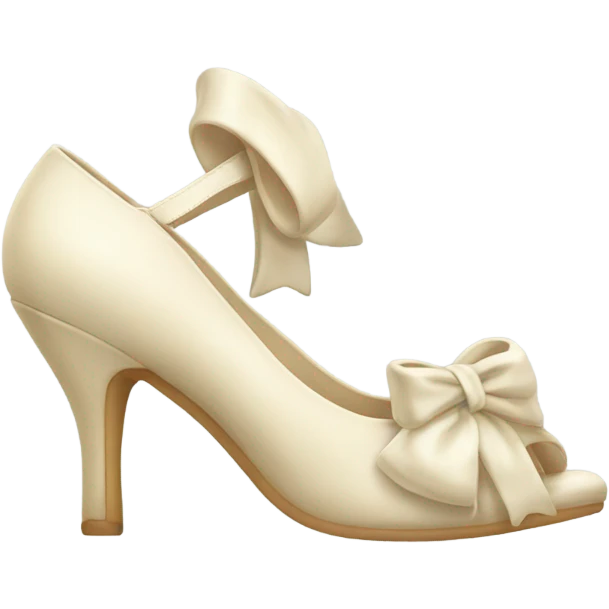 Cream Heels with bow emoji