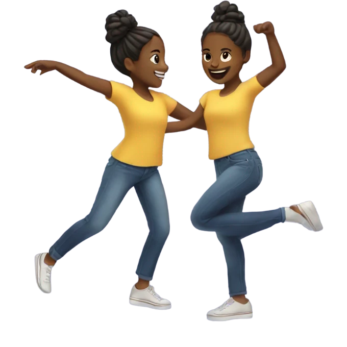 Two 17 years girls are dancing  emoji