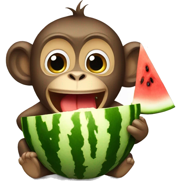 Monkey eating watermelon emoji